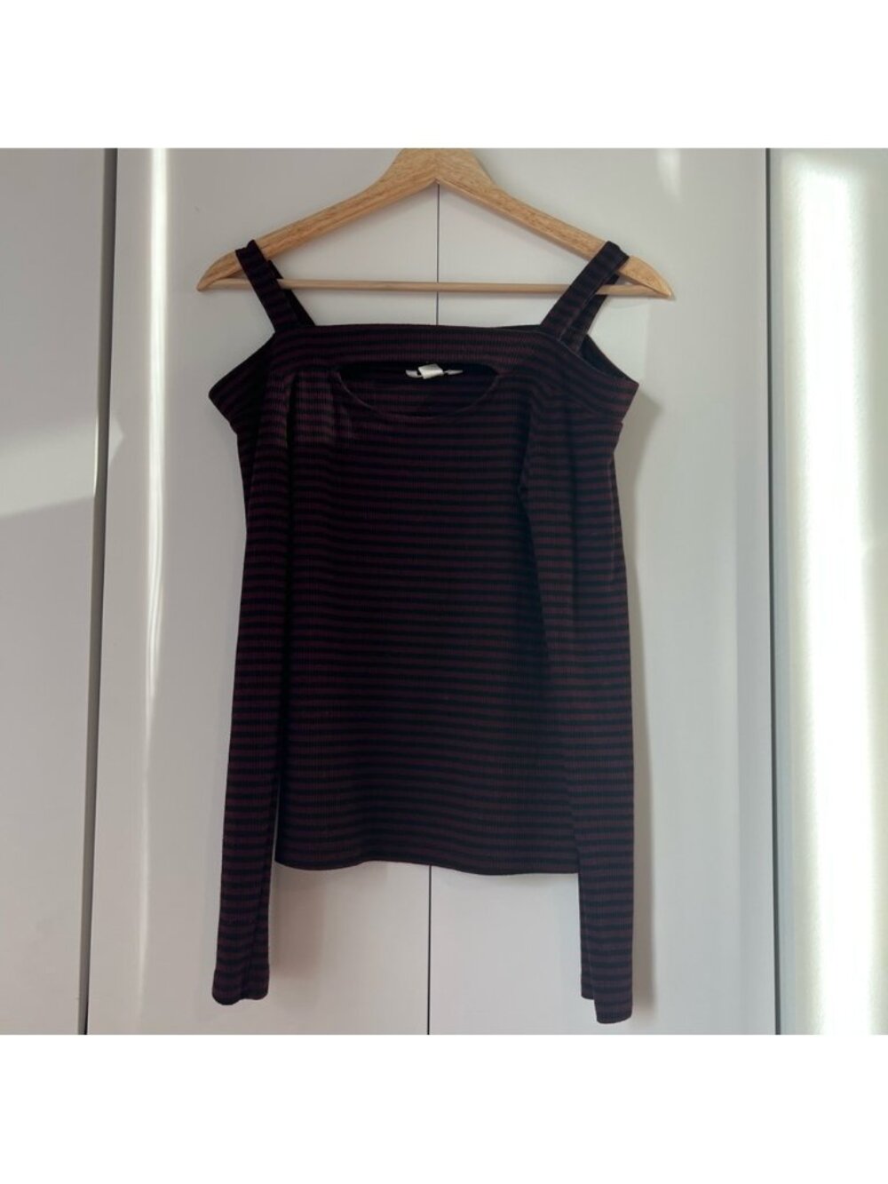 Aeropostale, purple, pink, black, cold, shoulder, sexy, cut out top